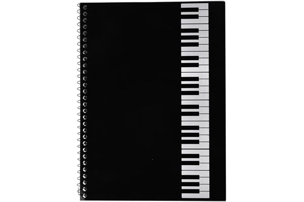 Cahier de Musique Partitions Vierges Papier Manuscrit Cahier De Musique Piano Carnet de Partitions à Reliure Spirale Portées de Notation Musicale pour Auteurs de Chansons 50 Feuilles/100 Pages, Noir