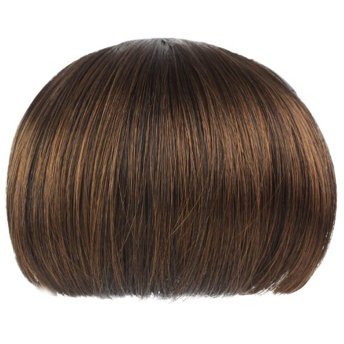 Umiwe(TM) Sweet Girl Natural Bob Wig Clip in Hair Extensions Straight Bangs Fringe,Light Brown With Umiwe Accessory