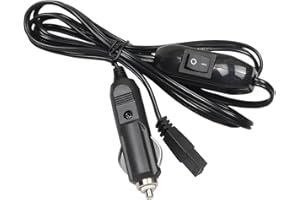 CGEAMDY Car Refrigerator Power Cord, Vehicle Cooler Cool Box Cable Replacement Extension Mini Fridge, 2 Pin Lead Plug Wire Adapter for Portable Cigarette Lighter Electric Automotive with Switch
