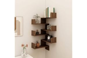 Coavain Estanterías de Esquina de Pared 2uds 40x40x50 cm Librero Flotante Estante Flotante Muebles Esquineros Estantes Madera Corner Shelf Estante Esquina Estante Libros Pared Marrón Roble