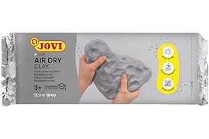 Jovi - Air Dry, Pâte à Modeler autodurcissante à Base d'argile Humide, Séchage à l'air sans Four, Couleur Gris, 250 Grammes, Idéale pour Les Enfants de 3 Ans et Plus (83G)