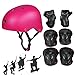Produktbild Skateboard Protektoren Set mit Helmet, SymbolLife BMX Helmet Knie Pads Elbow Pads mit Handgelenkschoner für Skate, Fahrrad, Skateboard, Roller Skate und anderen Extreme Sports, Größe M, Rosa