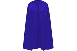 Carnavalife Capa Superheroe Superheroina para Adolescente y Adulto Hombre Mujer Satin con Brillo Super-man Bat-man Flash (S/90CM, Capa Satin Azul)