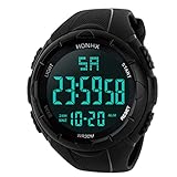 Herren Uhren Digital 2018 Luxus Analog Militär Sport LED Wasserdichte Elektronische Armbanduhren Männer Weiß/Schwarz/Blau (Standard, Schwarz)