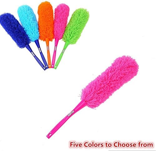 Microfiber Hand Duster-Feather Dust Appliances, Ceiling Fans, Blinds, Furniture, Shutters, Cars, Delicate Surfaces (Red)