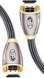 IBRA&reg; 2m High Speed PRO GOLD RED HDMI v2.0/1.4a HDMI Cable 3D 2160p PS4 SKY HD 4K Ultra HD