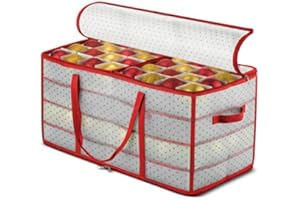 Verahaus Bauble Storage Box, Christmas Bauble Storage Box, 128 Compartment Christmas Decoration Storage Box with Dividers for Ornaments and Decorations (Waterproof Vinyl)