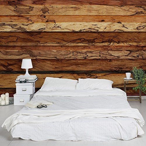 Designtapete Vliestapete Premium Woody Flamed Holz Fototapete Holzoptik Tapete Breit Vlies3D Fototapete, Größe HxB: 320cm x 480cm - 2