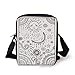 Produktbild Sun and Moon,Oriental Mandala Inspired Design Crescent Moon Floral Swirl Ethnic Tribal Sky,Black White Print Kids Crossbody Messenger Bag Purse