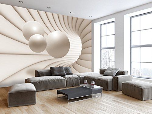 FOTOTAPETE 400×280 cm – VLIES TAPETE PREMIUM – PROFI QUALITÄT – 3 Farben zur Auswahl – Top moderne Wanddeko – Wandbilder XXL – Riesen Wandbild – Top Design Tapete – Neue exklusive Edition mit noch besser Druckauflösung – Deutsches Premium Vlies – Kugel Abstrakt 3D a-A-0154-a-b - 2