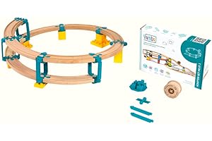 Yamba Holzeisenbahn Adapter Set Helix 1 - Adapter Steine kompatibel für Brio®-Schienen und Duplo®-Bausteine - Swiss Made Schienen Zubehör für alle gängigen Holzeisenbahnen und Klemmbausteine