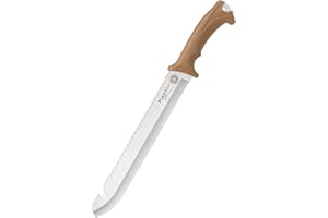 Colombian Raptor Sawback Machete und Scheide – 3Cr13 Edelstahlklinge mit Haken, griffiger ABS-Griff, transparente Bürste und Trailblaze, Camping und Wandern – Länge 45,7 cm