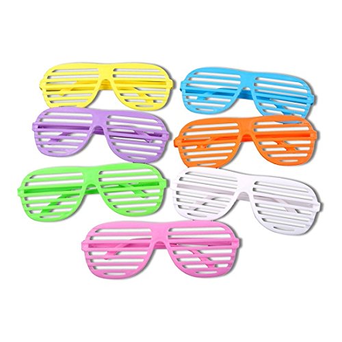 S/O 12er Pack Partybrille Bunt 6 Farben erhältlich Partybrillen Bunt Gitterbrille Spaß Spass Brille Atzen Brillen Party Brille - 2