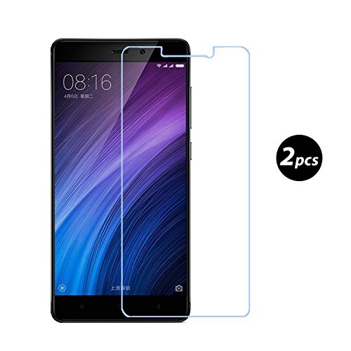  2-Unidades  Xiaomi Redmi 4X Protector de Pantalla EUGO Cristal Vidrio Templado Premium  9H Dureza  3D Touch  Alta Definicion  Anti-Explosion HD-display Anti-water oil and fingerprints 