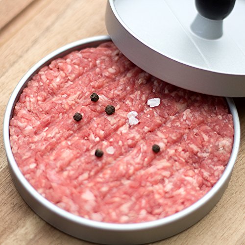 Rustler Hamburgerpresse mit komfortablem Griff in silber| Burgerpresse ist antihaftbeschichtet und aus robustem Aluguss | für perfekte Burgerpatties - 6