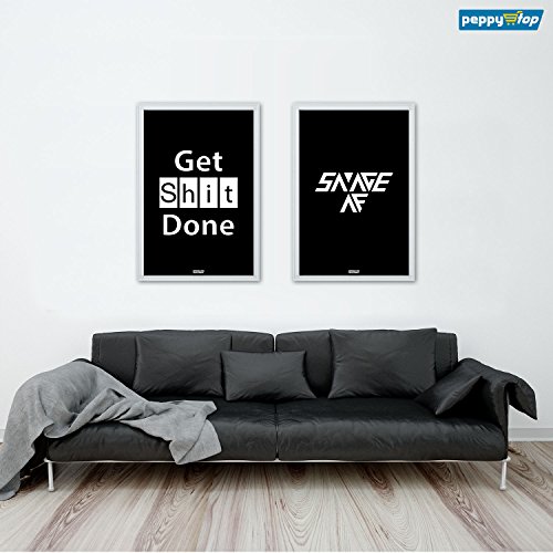 PeppyStop : Motivational Posters - Get Shit Done - Cool Posters , Sassy Posters - Savage AF - Inspirational Posters 12'' x 18'' (Pack of 2 Posters without frame) Motivational Posters Combo - Office Posters Combo - Gym Posters Combo - Business Posters Combo - Quote Posters - Posters for Room - Gift Set / Valentine's Gift / Birthday Gift / Return Gift