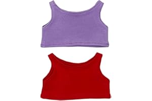 niannyyhouse Pluszowe ubranka dla lalek, jednolity kolor, kamizelka bez rękawów, przebranie dla lalek (fioletowy + czerwony, 20 cm)