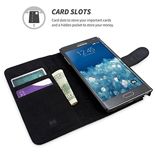 Snugg Funda Galaxy Note Edge  Carcasa Plegable para Samsung Galaxy Note Edge  Ranuras para Tarjetas  Cubierta de Cuero con Billetera  Dise  o Ejecutivo  Garant  a de por Vida  -Cuero  Legacy Range