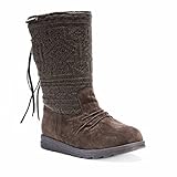 timberland mukluk damen stiefel Casual boot Mukluks MUK LUKS Barbara, Stiefel in Strickoptik, Damen, Dunkelbraun 7 M EU