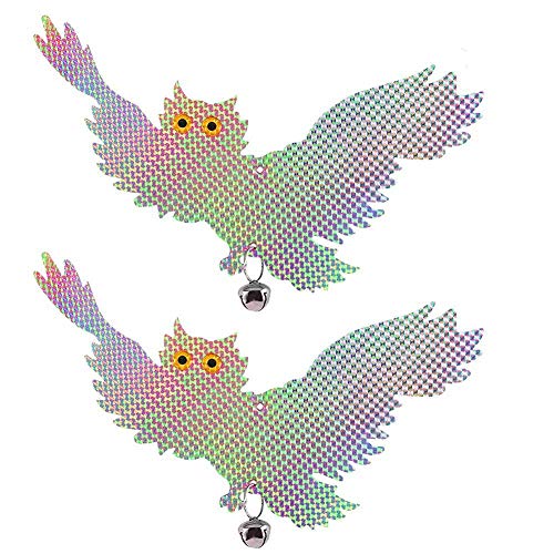 CCMART Vogelschreck Abwehr Gerät - Reflektierende hängende Eule - Specht Abschreckung - Erschrecken und erschrecken Tauben, Möwen, Schädlinge zum Schutz von Blumen (2 Pack)