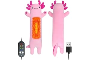 KBIBCK Electric Heat Pad for Period, 50 cm Axolotl Plush Pillow, Long Hugging Pillows Fluffy Toys, Menstrual Heating Heated Pad USB Powered, Axolotl Plush Animal Soft Plushie for Women Kids Girls Mum