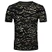 Produktbild Herren Casual Camouflage Bluse ,VENMO Drucken O Neck Pullover Kurzes T-Shirt Top Herren Sommer Hoodie Bluse Mode Kapuzen Herren Kurzarm Sports T-Shirt Slim Fit Hemd Oberteile Tank Tops (Army Gray, 2XL(Asian XXL=EU XL))