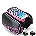 Produktbild ZERO FAN Fahrrad-Tasche, Fahrrad-Rahmentasche, Fahrrad-Tasche, Fahrrad-Seite Bag-Bike Frontrahmen Outdoor-Riding Wasserdichte Touchscreen Für Smartphone,Pink