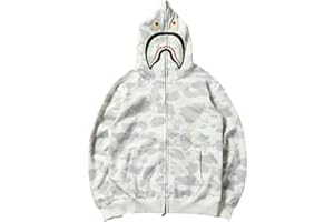 WINKEEY Jungen Shark Hoodies Tarnfarben Haifisch Kapuzenpullover Jacke Mit Reißverschluss Oversized Herbst Winter Oberteil