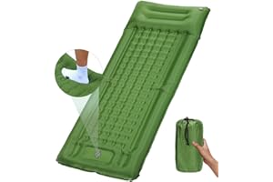LOCAL LION Self Inflating Camping Sleeping Pad with Pillow - Ultralight Sleeping Mat with Built-in Pump, Portable & Premium Camping Air Mattress Roll for Backpacking Outdoors, Essential Camping Gear