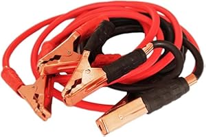 CARALL Kit Cavi Batteria Auto, Cavo di Avviamento 1200 Ampere, 25 mm² x 2,5 Metri, 2 Pezzi Nero e Rosso, per Emergenza Auto e Moto Fino a 4000cc
