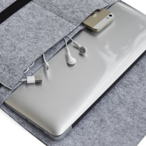 iProtect Schutzhülle MacBook Pro 15″ Zoll Filz Sleeve Hülle Laptop Tasche grau - 7