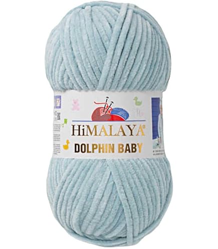 Himalaya Dolfijn babygaren, 5 stuks, 5 x 100 gram, babywol, 500 gram (17,63 oz) wol, super volumineus babydeken garen 655 yds (600 m) fluwelen garen, Himalaya garen, babygaren, haakgaren fluwelen garen (80348