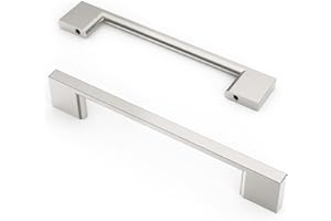 9BUILD 10 Pezzi Nichel spazzolato Distanza fori 128mm Maniglie per mobili da cucina maniglie per mobili maniglie cucina Maniglie per Armadio Maniglie per Mobili Moderni Maniglie Armadio EU0035
