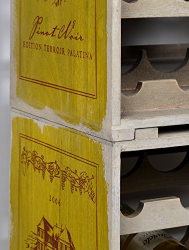 stapelbares ts-ideen Weinregal für 12 Flaschen im Landhaus Stil Flaschenregal Shabby - 2