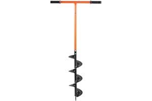 VonHaus Fence Post Auger – Manual Post Hole Digger for Gardening, Garden Flower Planting, Bulb Planting, Umbrellas, Ice, Mixing Fertilizer – 1050mm x 150mm