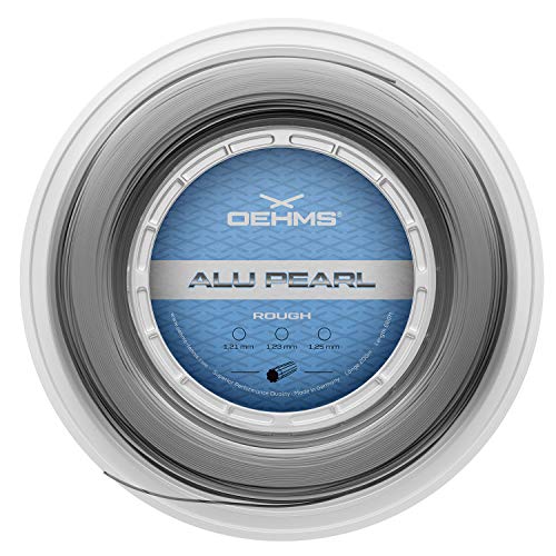OEHMS ALU Pearl Rough - Cordaje para Raqueta de Tenis (Bobina de 200 m, diámetro de 1,21/1,25 mm), Aluminio, 1,21 mm