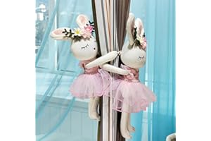 N\C 2 fermatenda con fibbia a forma di animale, per bambini, cameretta dei bambini, decorazione per finestre (coniglio rosa), M