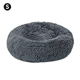 IVYSHION Panier Rond pour Chien et Chat en Peluche Chenil Douce et Confortable Panier pour Animal Domestique Convient pour Chiots Chaton Petits Animaux Dormir en Hiver