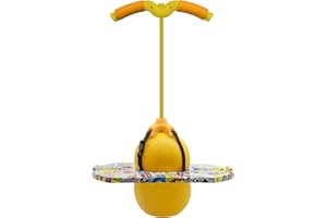 TQUEG Piłka POGO jest odpowiednia dla dzieci i dorosłych, nośność: 100 kg, zrównoważona i skoordynowana, Bouncing Pop Ball Cool Challenge, zabawka dla dzieci, prezent (żółta (z poręczą))