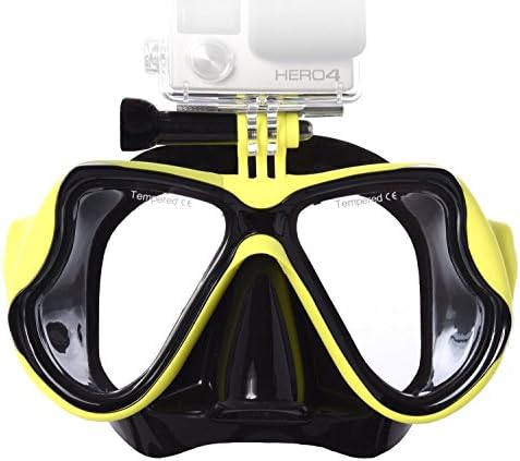 Lyhoon Diving Mask for Scuba Diving and Snorkeling Tempered Glass Compatible with Xiaoyi GoPro Hero 1, 2, 3, 3+ and 4