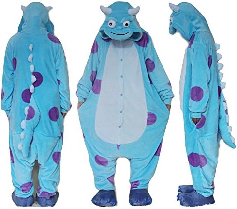 Mcdslrgo Polar Fleece Unisex Onesie Cosplay Costume Hoodies Pyjamas Sleep Wear (L)