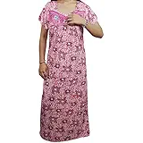 indiatrendzs Women's Nighty Floral Hosiery Nightwear Nightgowns (Chest 40)