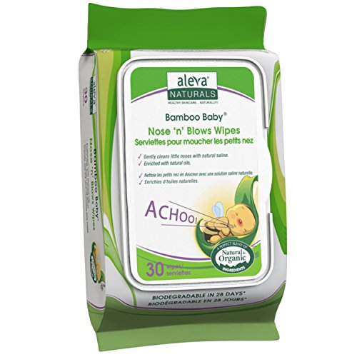 Aleva Naturals Bamboo Baby Nose and Blows Wipes - Pack of 30