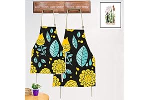 HILLHOUSE 2 Pack Cotton Blend Parent and Child Apron, Creative Artist Apron with Pockets Great Helper in Daily Life, Matching for Adult and Kid Cooking,Baking,Painting, Gardening Mommy and Me Matching Set