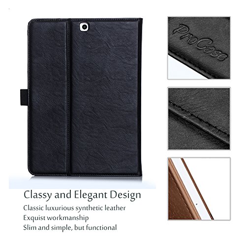 ProCase Schutzhülle Samsung Galaxy Tab S2 9.7 Kunstleder Schutz Hülle Ständer für Galaxy Tab S2 Tablet (9.7 inch, SM-T810 T815 T813) Schwarz - 6