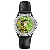 Timest - Rana - Reloj del Cuero Negro para Mujer con piedrecillas Analógico Cuarzo CSG0122b