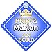 Produktbild Prinz Marlon An Bord mit Krone Personalisierte Autokennzeichen Neues Baby Junge / Kind Geschenk / Präsentieren / Baby on Board / Autoschild …