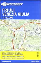 Amazon It Carta Stradale Friuli Venezia Giulia 1 100 000 Con Indice Dei Nomi Libri Carta Topografica Fvg