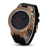 Gorben Holzuhren für Herren, lässiges Lederarmband, Minimalistische Quarzuhr, Leichte Holzuhr, Zeitmesser für Männer, Geburtstag, Weihnachten, Geschenk