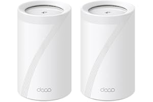 ‎TP-LINK TP-Link Deco BE65 𝐖𝐢-𝐅𝐢 𝟕 Mesh WLAN Set (2er-Pack), BE9300 Tri-Band Router und Repeater (6 GHz, 2.5 Gbit/s Ethernet Port, 9 Gbps WLAN Geschwindigkeit, WPA3, 320 MHz Kanäle)